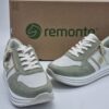 REMONTE Femme  Sneakers cuir blanc/kaki  Semelles amovibles